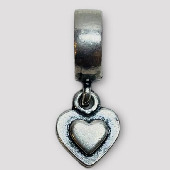 Heart on Heart Pandora Charm in Sterling Silver - Picture 6 of 6